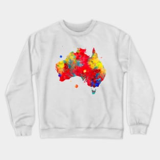 Australia Watercolor Map Painting Crewneck Sweatshirt